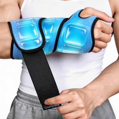 Comfpack Wrist Ice Pack Wrap for Carpal Tunnel Relief, 45-Min Cold Therapy - color: Blue