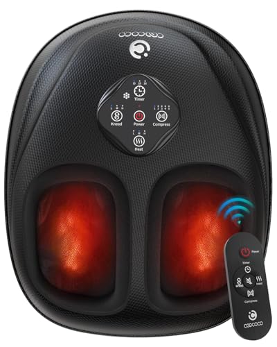CooCoCo FSA Eligible Shiatsu Foot Massager with Heat and Remote - color: Inky
