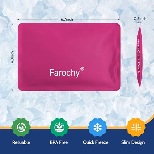 Reusable Ice Packs for Lunch Boxes, 4Pcs Soft Ice Packs for Cooler Gel Pack - color: Rosy