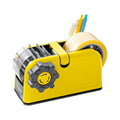 [TENDO°] TENDO Multi-Section Tape Dispenser, Custom Width Tape Cutter with 4 Cutting Sections, Built-in Safety Blade, Ergonomic Grip for Packing and Office Use, ZO-508(Yellow) - color: Yellow