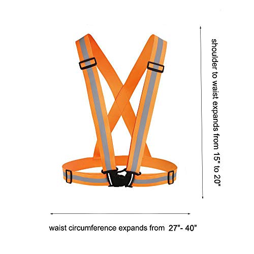 Chiwo Reflective Vest Running Gear 2Pack, High Visibility Safety Vest - color: Green Orange