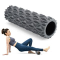 Foam Roller, 15 inch High Density Massage Roller for Exercise - color: Gray