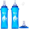 Qidoe 2 Pack Running Vest Soft Flask, 17oz/500ml BPA-Free TPU Collapsible Soft Water Bottle for Hydration Pack, Running Vest, Folding Water Bottles for Hiking Cycling Climbing
