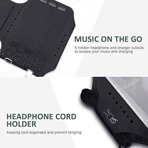 Sweatproof Cell Phone Armband for Running, Adjustable Phone Holder Fit Up to 6.5'' Phone for iPhone 16 15 14 13 12 11 Pro Max XR SE 8 Plus S22 S23 S24-Black - color: Black