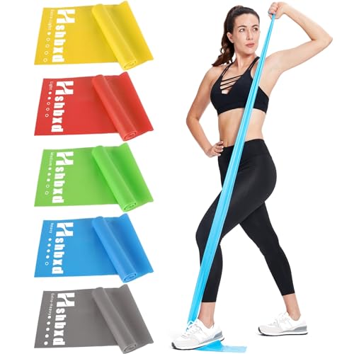 Resistance Bands Set for Physical Therapy, Rehab, Yoga and Pilates - color: Five Colors 5-80 lbs