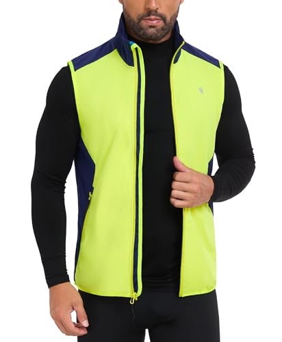 Little Donkey Andy Men's Softshell Vest Lightweight Windproof Waterproof - color: Basic Yellow, size: Large