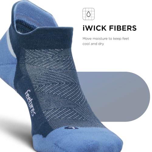 Feetures Elite Max Cushion No Show Tab Ankle Sock - color: Blue (1 Pair), size: Large
