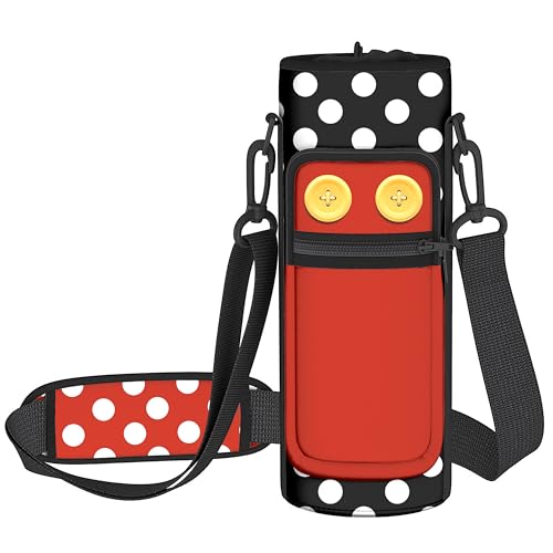 Water Bottle Holder with Strap, 18-32oz Water Bottle Carrier Sling Bag - color: Button