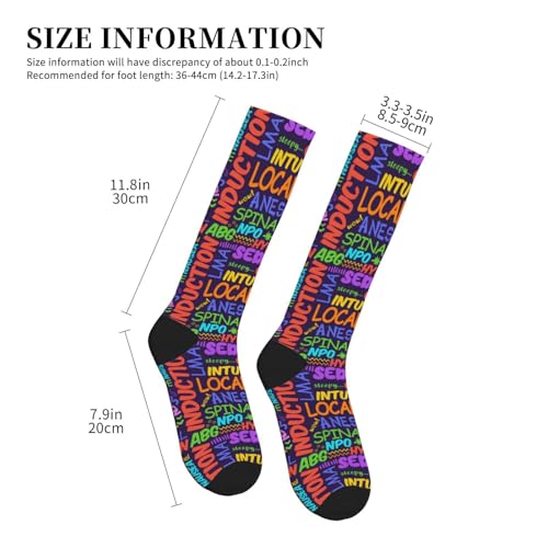 FREEHOTU Compression Knee High Socks for Women/Men Circulation 15-20 Mmhg - color: Anesthesia