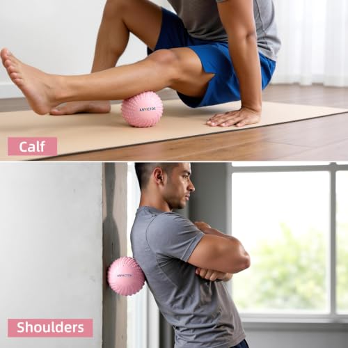 8 Inch Large Peanut Massage Ball Roller for Large Muscle Groups, Deep Tissue Double Massage Ball for Neck,Back,Leg,Low Back,Peanut Myofascia Release Ball for Muscle Knots&Physical Therapy - color: Pink