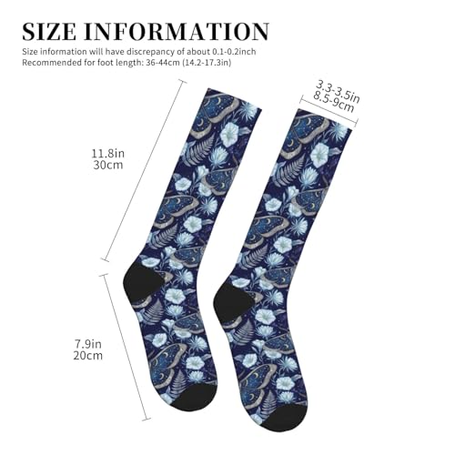 Witchy Moth Compression Socks For Women Men - color: Mystical Moth Flora