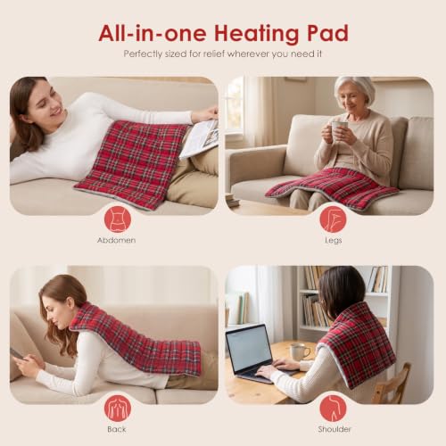 Extra Large Microwave Heating Pad for Back, 24.4 X 14.17 Tartan Red - color: Heat Pad07 -Tartan Red