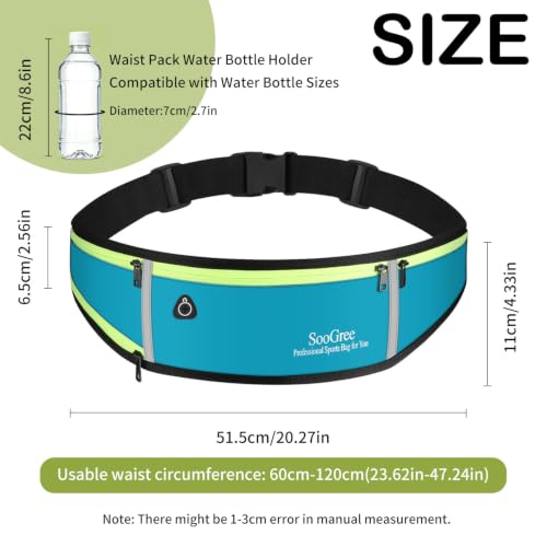 SooGree Men Women Running Belts,Slim Sport Belts,Waterproof Running Fanny Pack,Waterproof Running Waist Packs with Reflective Strip,Runner Belt for Running Walking Cycling Camping Gym (Blue) - color: Blue