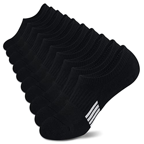 Amutost Womens No Show Socks Anti-Slip Cushioned Breathable 5-10Pairs - color: 5 Pairs Black, size: 8-10