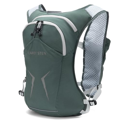 Carey Sten Lightweight Hydration Backpack Running Vest with 1.5L Water Bag - color: Olive green