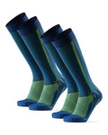 DANISH ENDURANCE Compression Socks for Men & Women, 21-26 mmHg, Graduated - color: Blue/Neon Yellow 2-pack, size: Medium