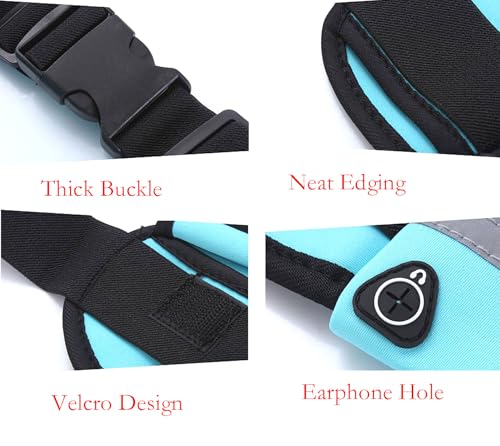 Waist Packs, 7.5 Inch x 3.9 Inch Black Waterproof Rubber 3 Pocket Waist Bag for Sports, Running, Travel and Outdoors (black)
