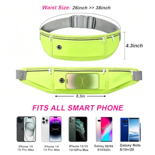 Slim Running Belt, Fluorescent Green - color: Fluorescent green