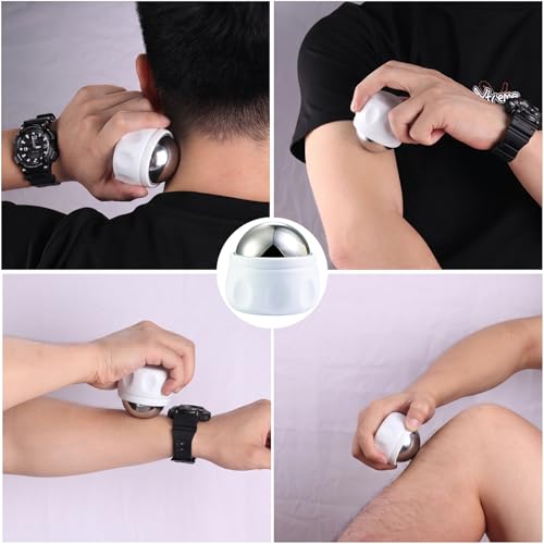 Massage Ice Roller Ball, Roller for Muscles Deep Tissue Cold & Heat Therapy - color: White
