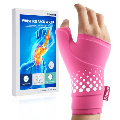 Thumb & Wrist Ice Pack Wrap, Long-Lasting Cold Compression for Recovery - size: S/M, style: Pink