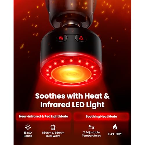 BOB AND BRAD Q2 Ultra Mini Massage Gun with Red Light Infrared,Pocket-Sized - color: Shadow Black