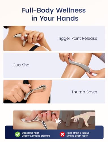 lifechill 304 Stainless Steel Gua Sha & Metal Trigger Point Massage Tool - color: Stainless Steel