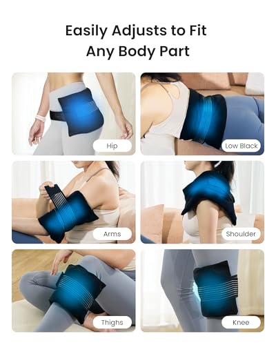 Koonie 2 Extra Large Ice Pack for Back Pain Relief with Extension Strap, Cold and Hot Packs for Injuries, Reusable Lower Back Ice Pack Wrap for Lumbar Surgery, Sciatica, Herniated Disc, Coccyx Pain - size: Extra Large