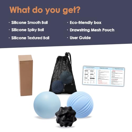 Silicone Lacrosse Ball Set for Deep Tissue & Trigger Points - style: Silicone Smooth Lacrosse Ball Set