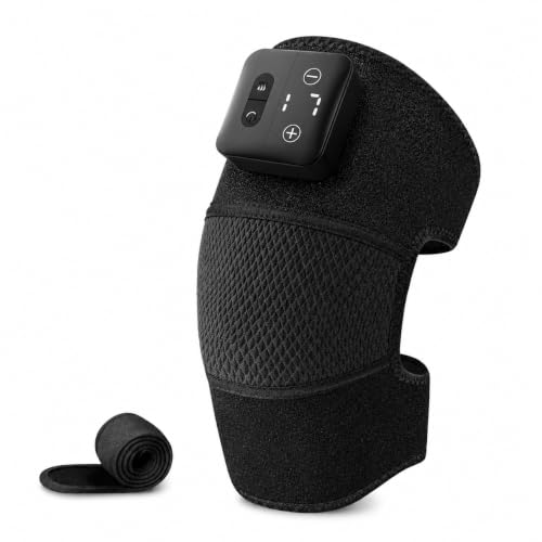 Nekteck Knee Massager with Heat - Cordless Heated Knee Brace with Vibration for Pain Relief, Rechargeable Knee Heating Pad with 5 Heat Levels and 3 Massage Mode, Ideal Gift for Mom Dad
