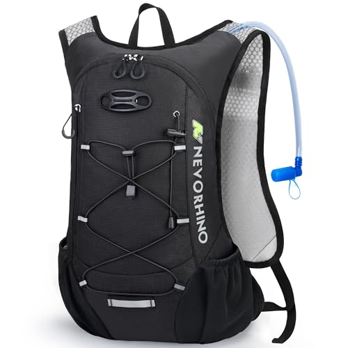 Lightweight Hydration Backpack, Running Backpack with 2L Water Bladder - color: Black