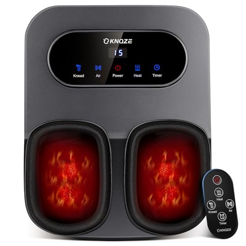 KNQZE Shiatsu Foot Massager with Heat & Compression, LCD Touch Panel, FSA - color: Gray