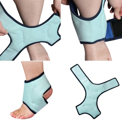 Ankle Ice Pack Wrap Reusable Gel Packs Ankle Brace Ice Pack Hot Cold Therapy Compression for Sprain Swelling Ankles Achilles Tendonitis Plantar Fasciitis Pain Relief