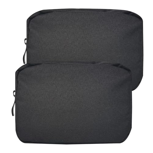 Small Makeup Bag For Purse, 2 Pack Nylon Travel Toiletry Pouch - color: Small Black