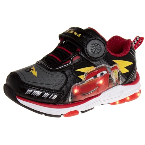Disney Pixar Cars Boys Black/Red Lighted Sneaker (Toddler/Little Kid) - color: Red, size: 7 Toddler