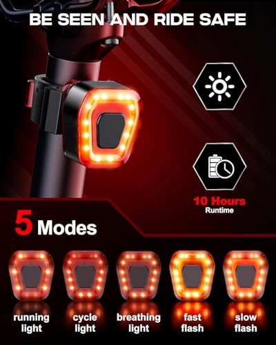 Bike Light Set, Prasky Rechargeable Bicycle Lights Front and Rear, Aluminum
