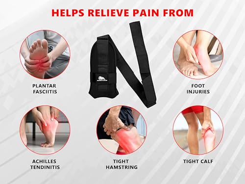 Foot and calf stretcher for planter fasciitis, Heel Spurs, Foot Drop, Achilles Tendinitis, Hamstring Strains, and Calf Muscle Stretching