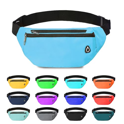 Fanny Pack for Women Men,Crossbody Water Resistant Sports Waist Bag Pack - color: 1pack-skyblue