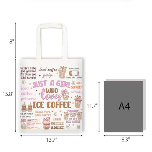 Canvas Tote Bag Gift for Women Girls Friends Shopping Beach Vacation Canvas Tote Bag - color: Coffee