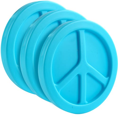Kids Hard Ice Packs 3 Pack, Slim Reusable Freezer Packs for Lunch Boxes - color: Peace Sign