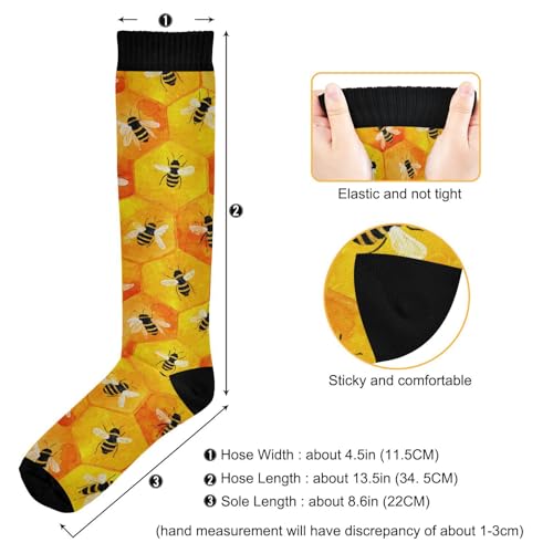 Wusikd Heartbeat Symbol Compression Socks for Women and Men Circulation Black Long Socks for Athletic Running 1 - color: Honeycombs