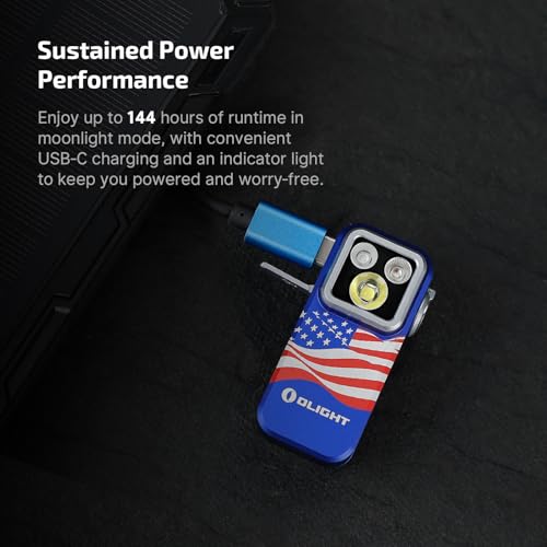 OLIGHT Oclip Pro S Rechargeable EDC Clip-on Flashlight, Stars Stripes - color: Stars & Stripes Edition