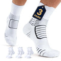 Ankle Compression Support Socks Men,15-20 mmhg,Size 10-13,3 Pairs - color: 3 White, size: Large