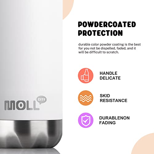 9 oz Small Stainless Steel Insulated Water Bottle for School,White - color: White, size: 9 Ounces