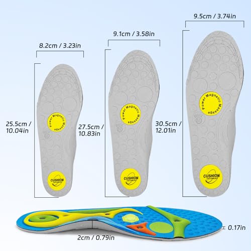 Plantar Fasciitis Insoles for Men & Women, Arch Support Inserts - size: Men 4-7/Women 5-8