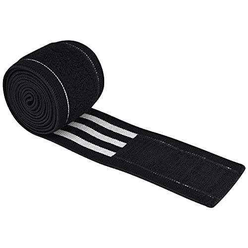 AQF Knee Wraps for Weightlifting Bandage - 78" IPL & USPA Approved (Pair) - color: Blk & Wht
