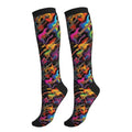 Avocado Compression Socks Women Men Knee High Stock for Running Work Support Nurses Travel - color: Guitars Music