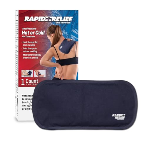 Rapid Relief Hot or Cold Gel Compress, 5x11 Ice Pack for Pain Relief Injury - size: Small (Pack of 1)