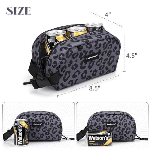 Cerbonny Small Cooler Bag,Freezable Lunch Bag,Built-in ice pack - color: Gray-Leopard Print