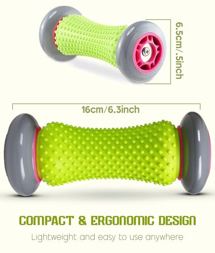 ROMIX Foot Massage Roller and Spiky Ball Set, Plantar Fasciitis Relief