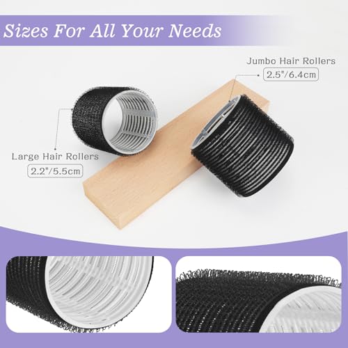 6Pcs 64mm Jumbo Hair Rollers Curlers & 6Pcs 55mm Large Hair Curlers Rollers